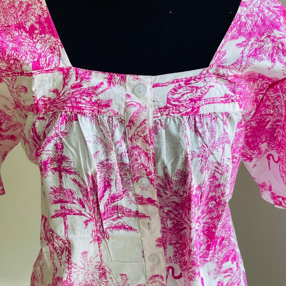 BRAND NEW Summer block Printed Pajama Shorts Pjs Set Summer Night Dress Pj set - Picture 5 of 9